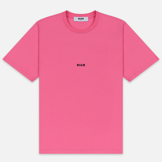 Мужская футболка MSGM Micro Logo Print MSGM Fuchsia