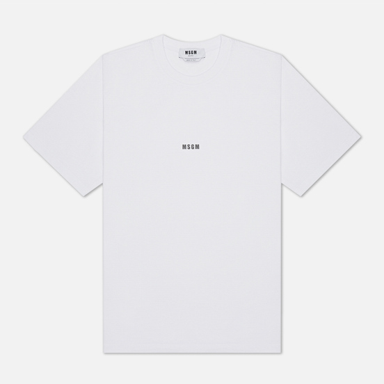 Мужская футболка MSGM Micro Logo Print MSGM White
