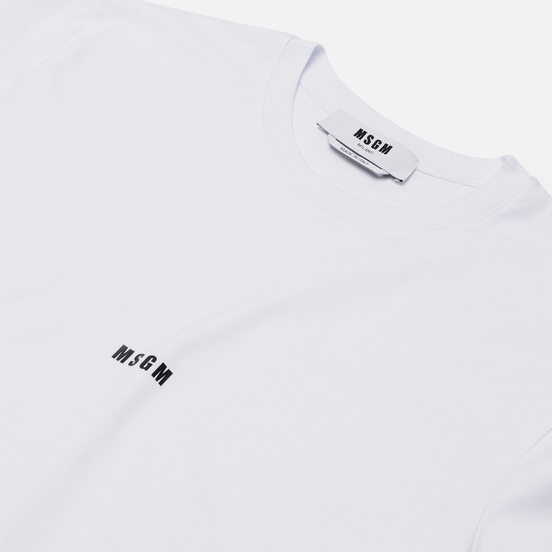Мужская футболка MSGM Micro Logo Print MSGM White