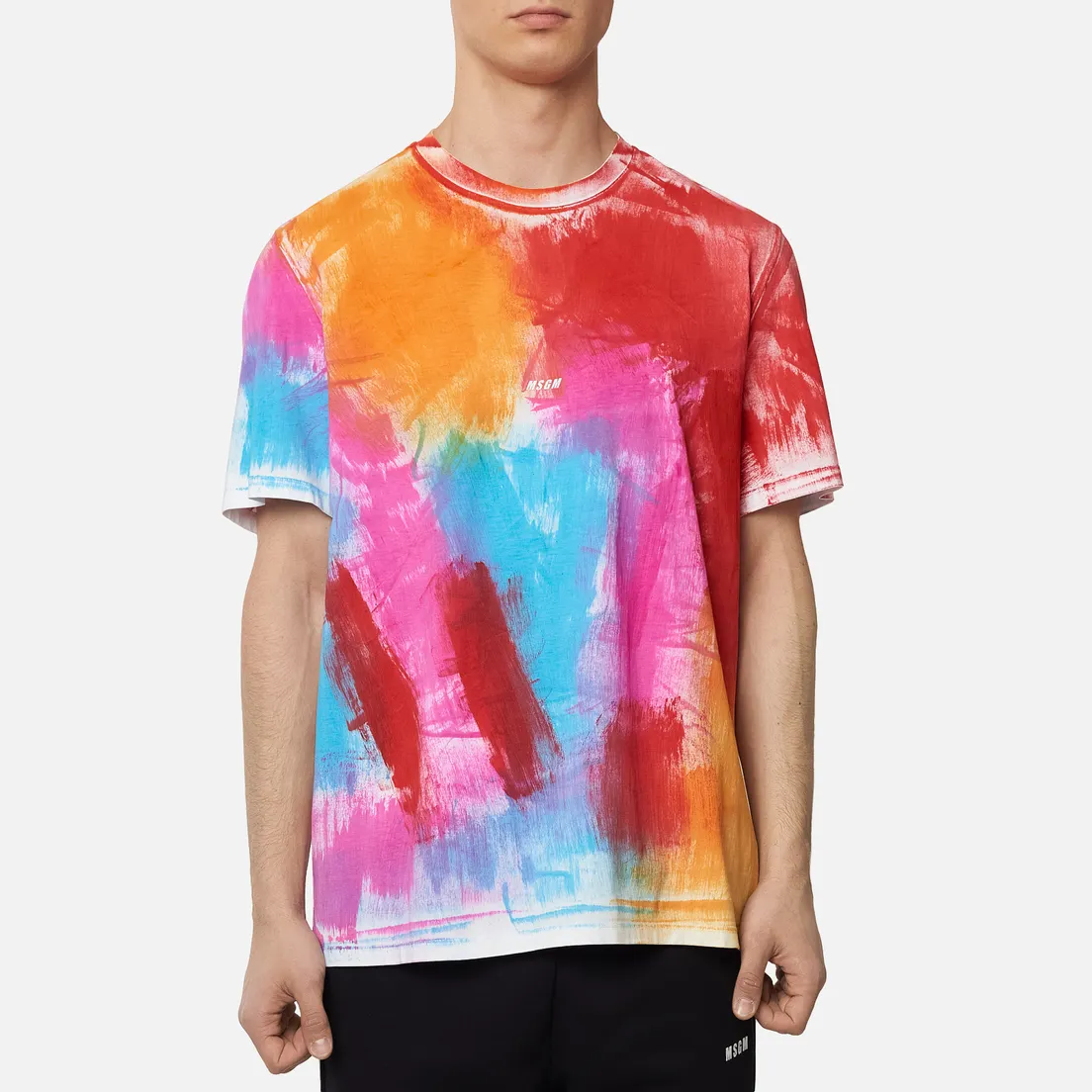 MSGM Мужская футболка Multicolor Brush Stroke
