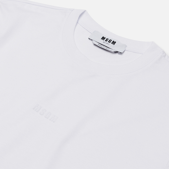 Мужская футболка MSGM Raised Logo Optical White