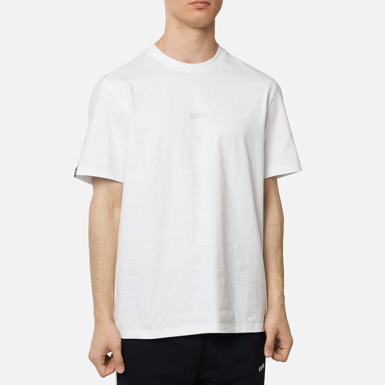 Мужская футболка MSGM Raised Logo Optical White
