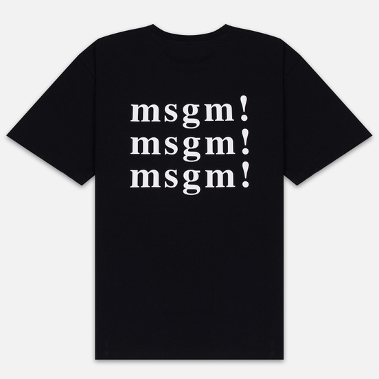 Мужская футболка MSGM Scoop Neck Back Print Black