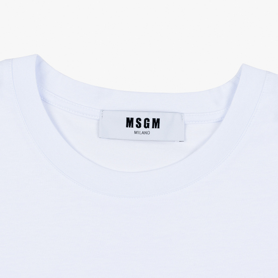 Мужская футболка MSGM Scoop Neck Back Print Optical White