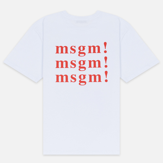 Мужская футболка MSGM Scoop Neck Back Print Optical White