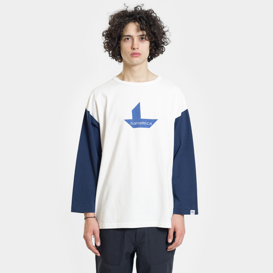 Мужская футболка Nanamica Nanamican Baseball Off White/Navy