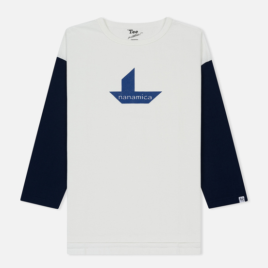 Мужская футболка Nanamica Nanamican Baseball Off White/Navy