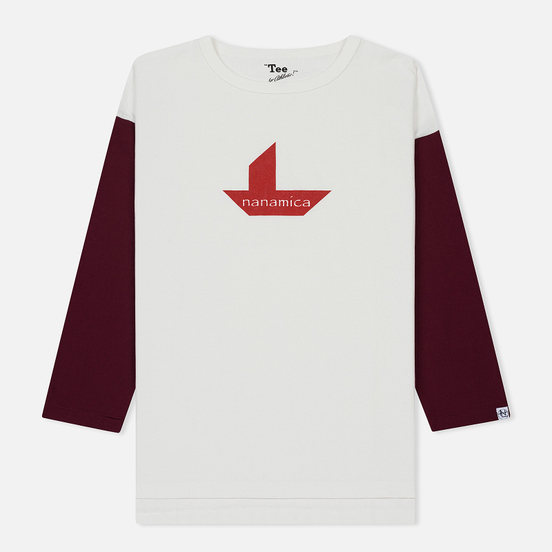 Мужская футболка Nanamica Nanamican Baseball Off White/Red