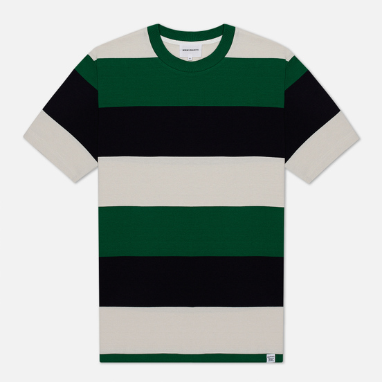 Мужская футболка Norse Projects Johannes Border Stripe Sporting Green