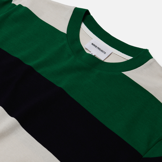 Мужская футболка Norse Projects Johannes Border Stripe Sporting Green