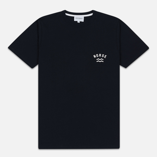 Мужская футболка Norse Projects Niels Ivy Wave Logo Dark Navy