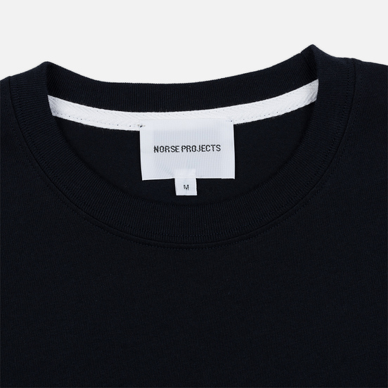 Мужская футболка Norse Projects Niels Ivy Wave Logo Dark Navy