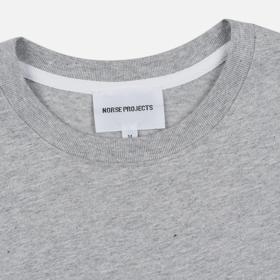 Мужская футболка Norse Projects Niels Ivy Wave Logo Light Grey Melange
