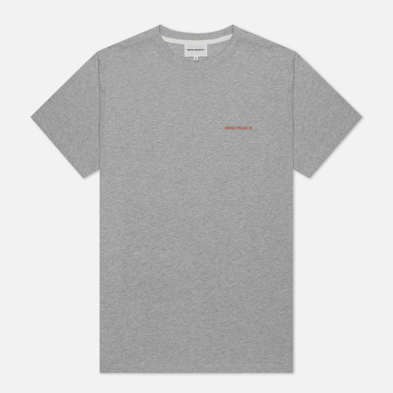 Мужская футболка Norse Projects Niels Norse Projects Logo Light Grey Melange
