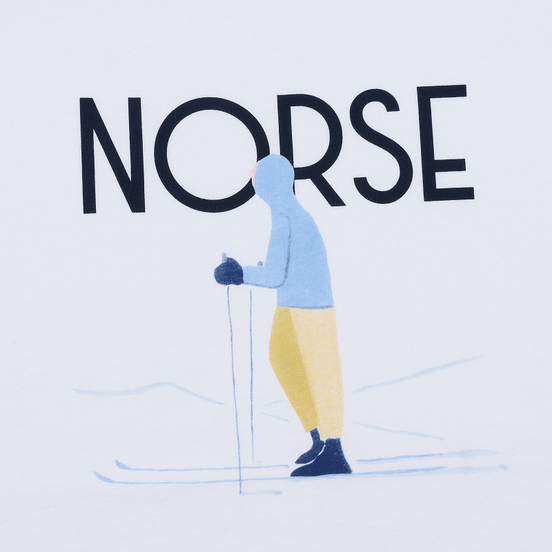 Мужская футболка Norse Projects x Daniel Frost Standing Skier White