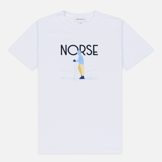 Мужская футболка Norse Projects x Daniel Frost Standing Skier White