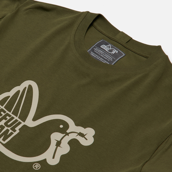 Мужская футболка Peaceful Hooligan Outline Dove Olive