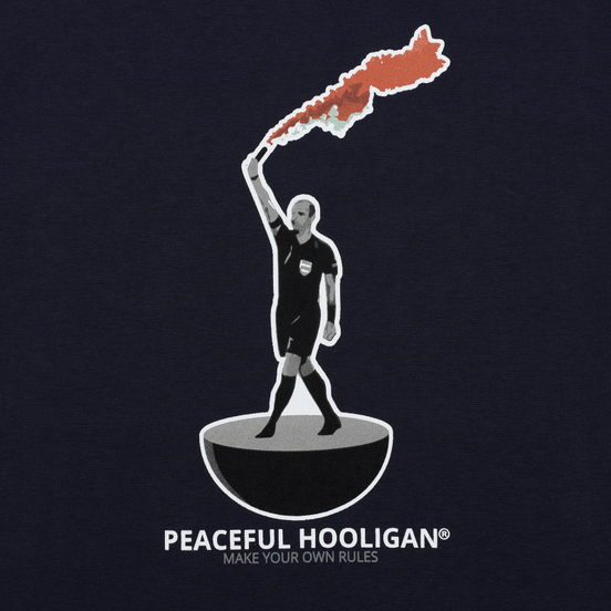 Мужская футболка Peaceful Hooligan Referee Navy