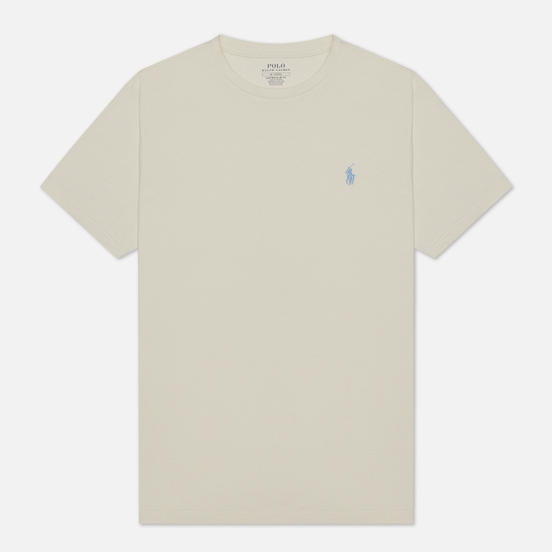 Мужская футболка Polo Ralph Lauren Classic Crew Neck 26/1 Jersey Chic Cream/Light Blue