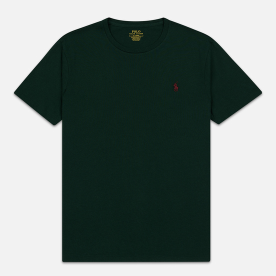 Мужская футболка Polo Ralph Lauren Classic Crew Neck 26/1 Jersey College Green/Signet Red