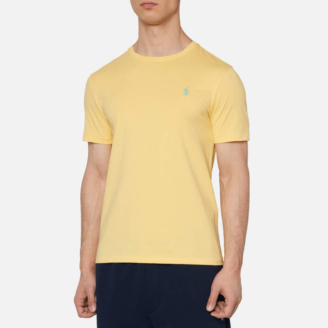 Мужская футболка Polo Ralph Lauren, цвет жёлтый, размер XL 710-671438-147 Classic Crew Neck 26/1 Jersey - фото 3