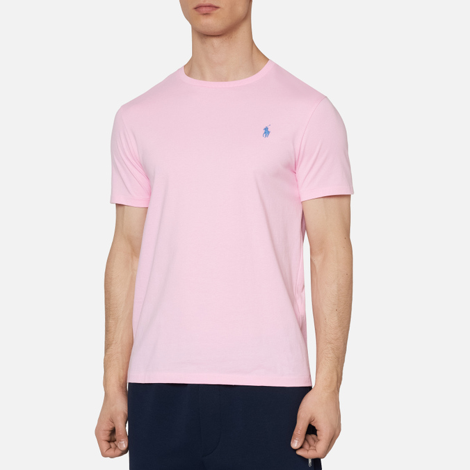 Мужская футболка Polo Ralph Lauren, цвет розовый, размер S 710-671438-145 Classic Crew Neck 26/1 Jersey - фото 3