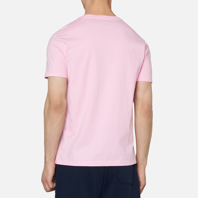 Мужская футболка Polo Ralph Lauren, цвет розовый, размер S 710-671438-145 Classic Crew Neck 26/1 Jersey - фото 4
