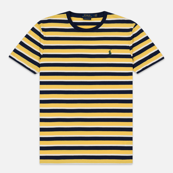 Мужская футболка Polo Ralph Lauren Classic Crew Neck Stripe Chrome Yellow/Multicolor