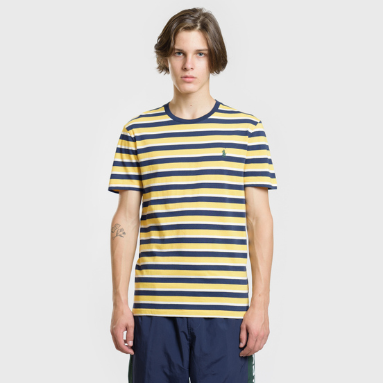 Мужская футболка Polo Ralph Lauren Classic Crew Neck Stripe Chrome Yellow/Multicolor