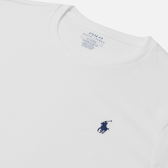 Мужская футболка Polo Ralph Lauren Custom Fit Crew Neck 26/1 Jersey White