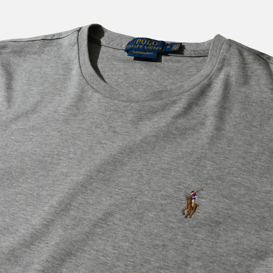 Мужская футболка Polo Ralph Lauren Custom Slim Fit Interlock Andover Heather