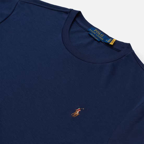 Мужская футболка Polo Ralph Lauren Custom Slim Fit Interlock French Navy