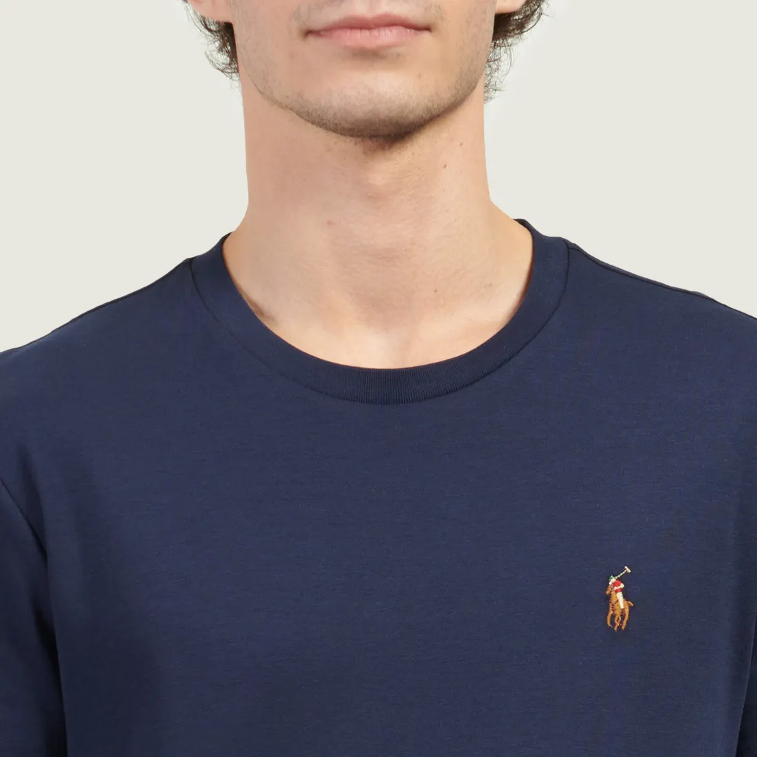 Polo Ralph Lauren Мужская футболка Custom Slim Fit Interlock