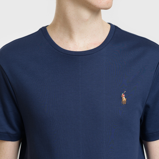 Мужская футболка Polo Ralph Lauren Custom Slim Fit Interlock French Navy