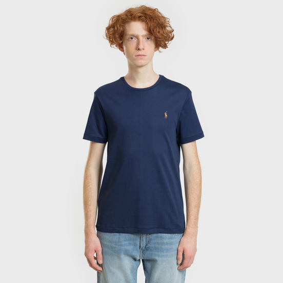 Мужская футболка Polo Ralph Lauren Custom Slim Fit Interlock French Navy