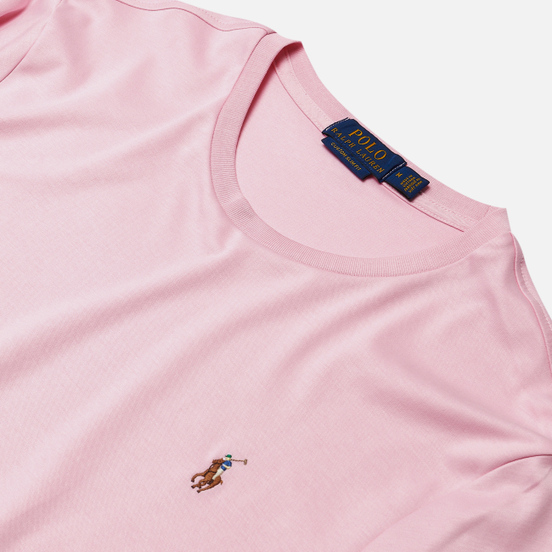 Мужская футболка Polo Ralph Lauren Custom Slim Fit Interlock Garden Pink