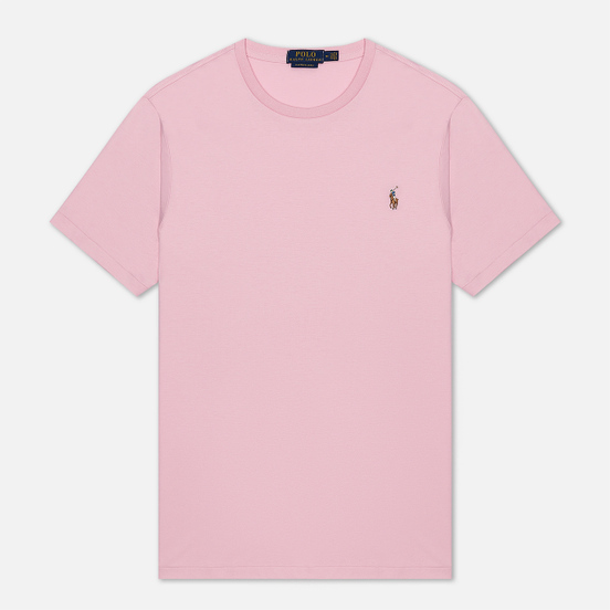 Мужская футболка Polo Ralph Lauren Custom Slim Fit Interlock Garden Pink