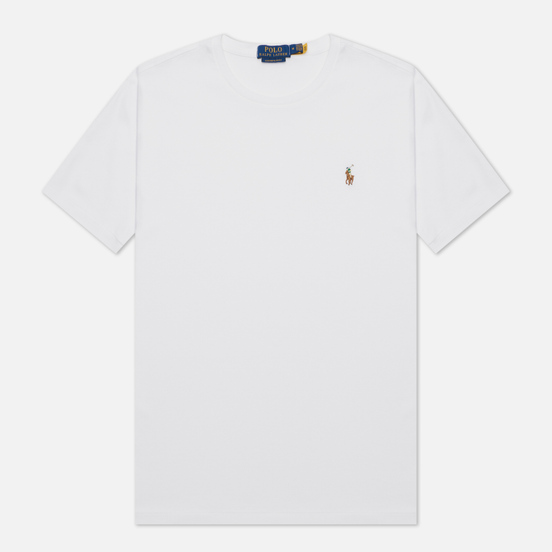 Мужская футболка Polo Ralph Lauren Custom Slim Fit Interlock White