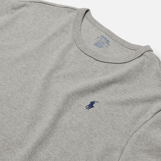 Мужская футболка Polo Ralph Lauren Logo Polo Pony Heavyweight Jersey Andover Heather/Navy