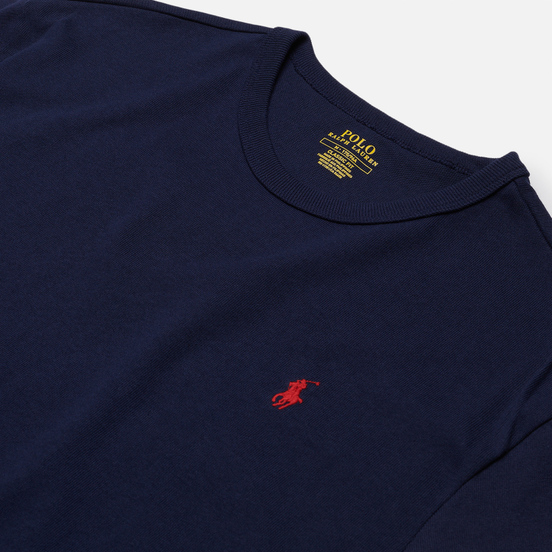 Мужская футболка Polo Ralph Lauren Logo Polo Pony Heavyweight Jersey Newport Navy/Red