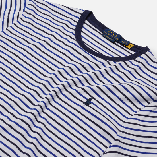 Мужская футболка Polo Ralph Lauren Logo Polo Pony Pocket Strips White/Multicolor