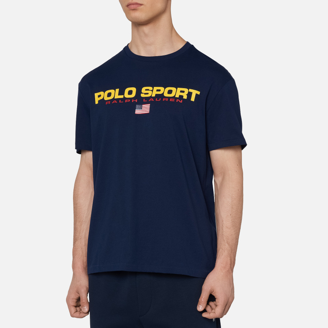 Мужская футболка Polo Ralph Lauren, цвет синий, размер L 710-750444-004 Polo Sport - фото 3