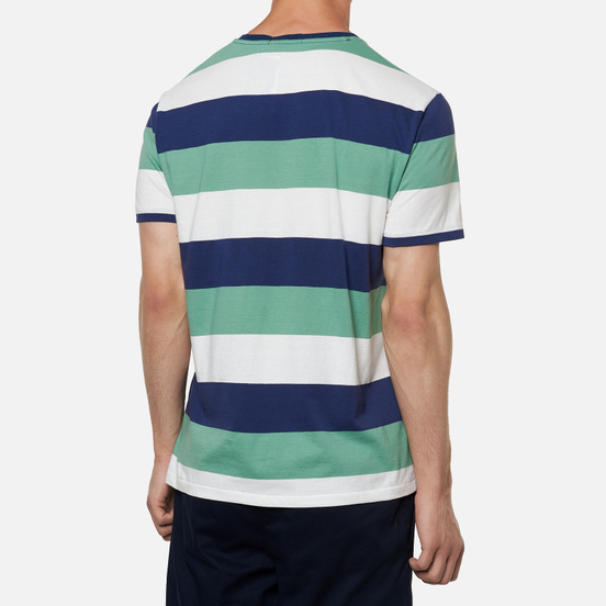 Мужская футболка Polo Ralph Lauren Three Strips Logo Polo Pony Haven Green/Multicolor