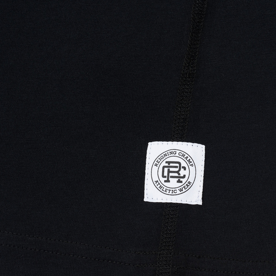 Мужская футболка Reigning Champ Knit Cotton Jersey Gym Logo Black/White