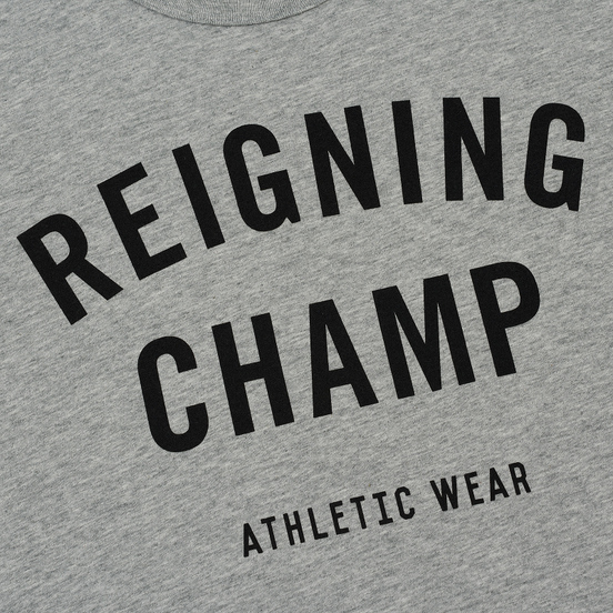 Мужская футболка Reigning Champ Knit Cotton Jersey Gym Logo Heather Grey/Black