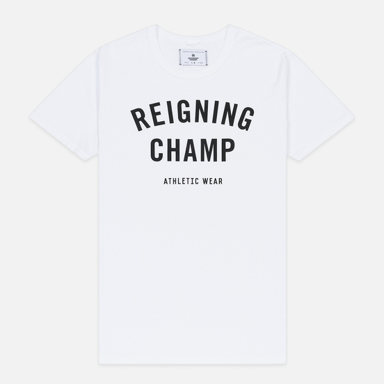 Мужская футболка Reigning Champ Knit Cotton Jersey Gym Logo White/Black