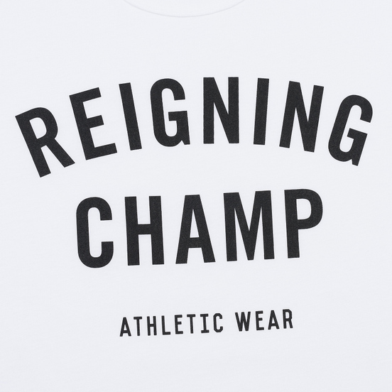 Мужская футболка Reigning Champ Knit Cotton Jersey Gym Logo White/Black