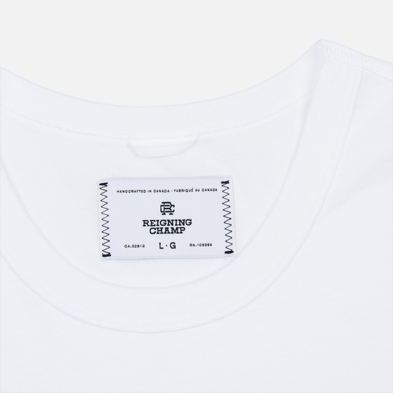 Мужская футболка Reigning Champ Knit Cotton Jersey Gym Logo White/Black