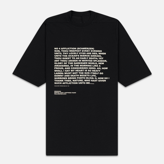 Мужская футболка Rick Owens DRKSHDW Jumbo Affliction Print Black/Natural