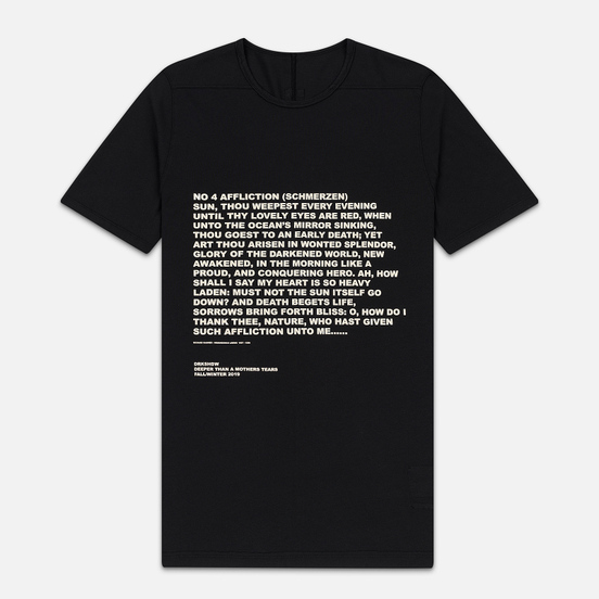 Мужская футболка Rick Owens DRKSHDW Level Affliction Print Black/Natural